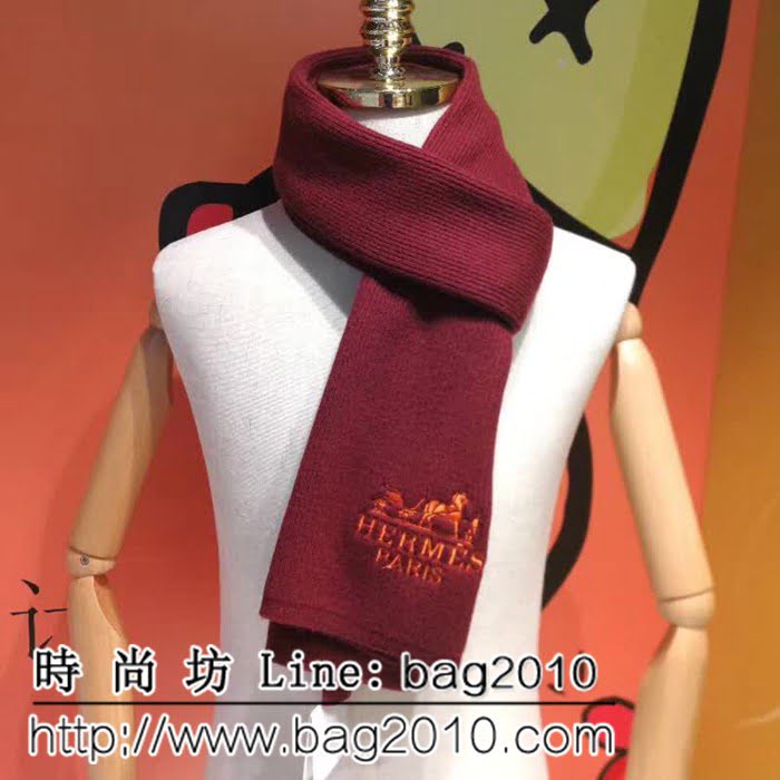 HERMES愛馬仕專櫃同步2018男士冬季兔絨圍巾 男女同款 LLWJ7564